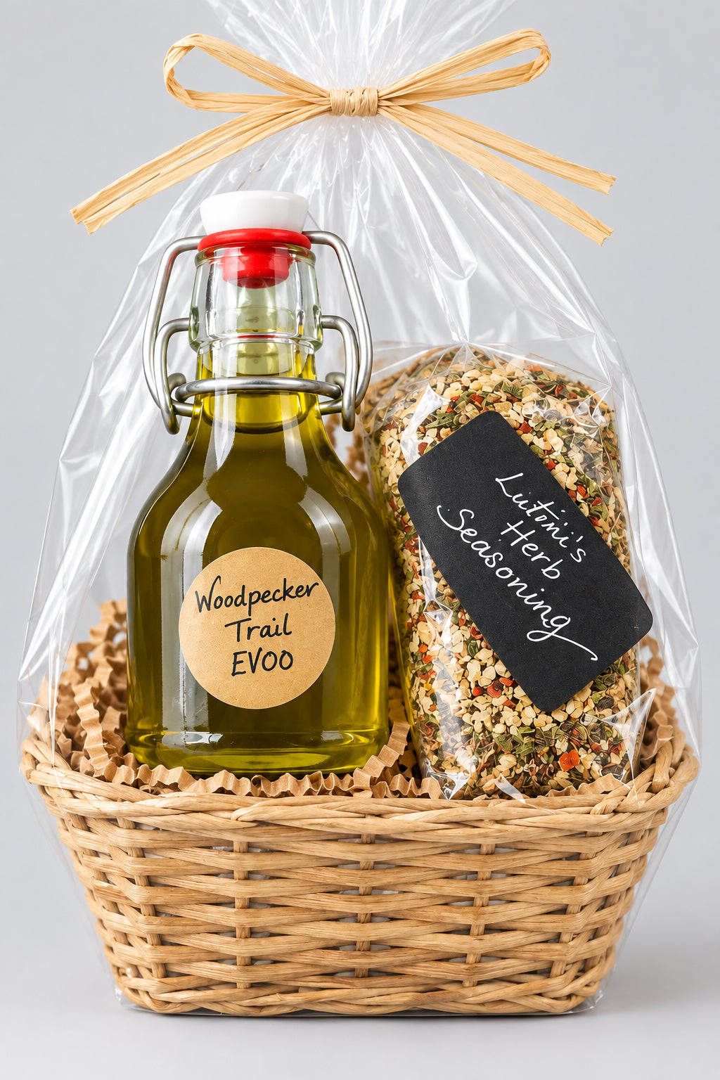Lutinis Herb Seasoning blend and Woodpecker Trail EVOO